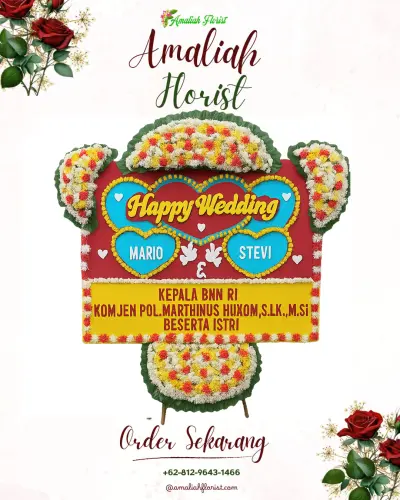 Karangan Papan Bunga Pernikahan di Dodu